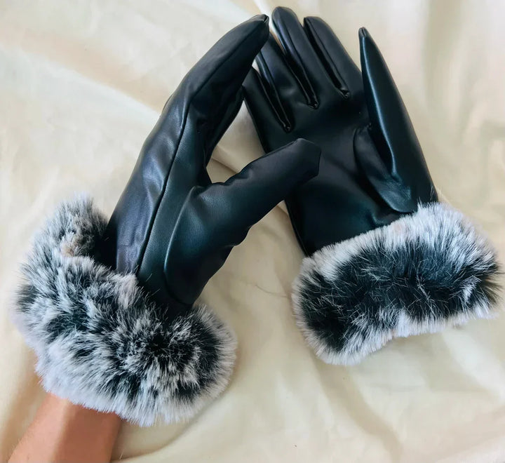 Trendy PU Leather Gloves - SilkGlide-Purple-Nora Luxe