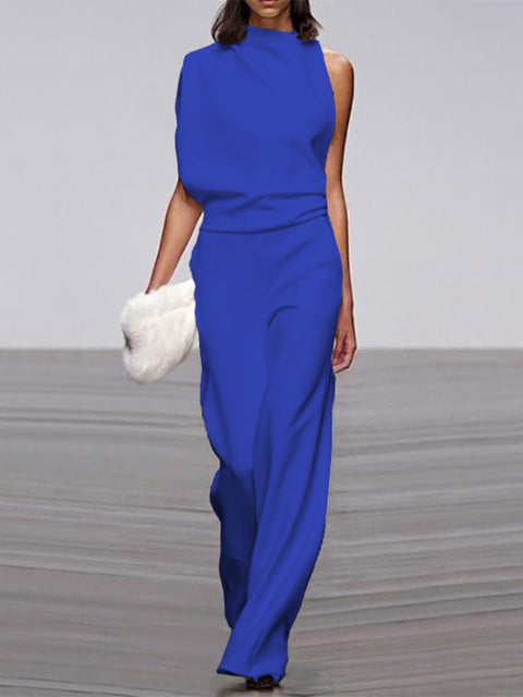Trendy Sleeveless Jumpsuit - Mira-Blue-4-Nora Luxe