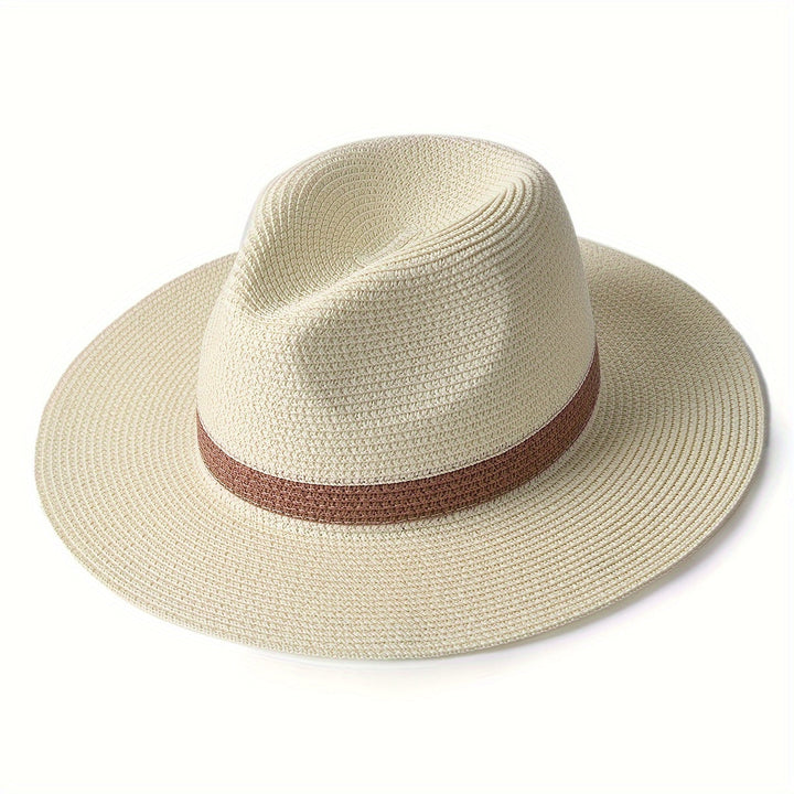 Trendy sun hat with a wide brim for ladies and gentlemen – SunShield Panama-Khaki-M/L-The Livary