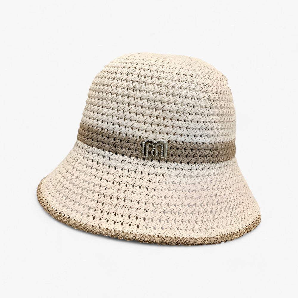 Trendy sun hat with a wide brim – Nele-Beige-Standard-The Livary