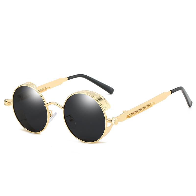 Trendy vintage sunglasses for ladies & gentlemen – Savino-Gold black-Nora Luxe
