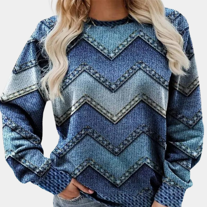 Trendy Warm Jumper for Ladies - Noelle-Blue-XS-Nora Luxe