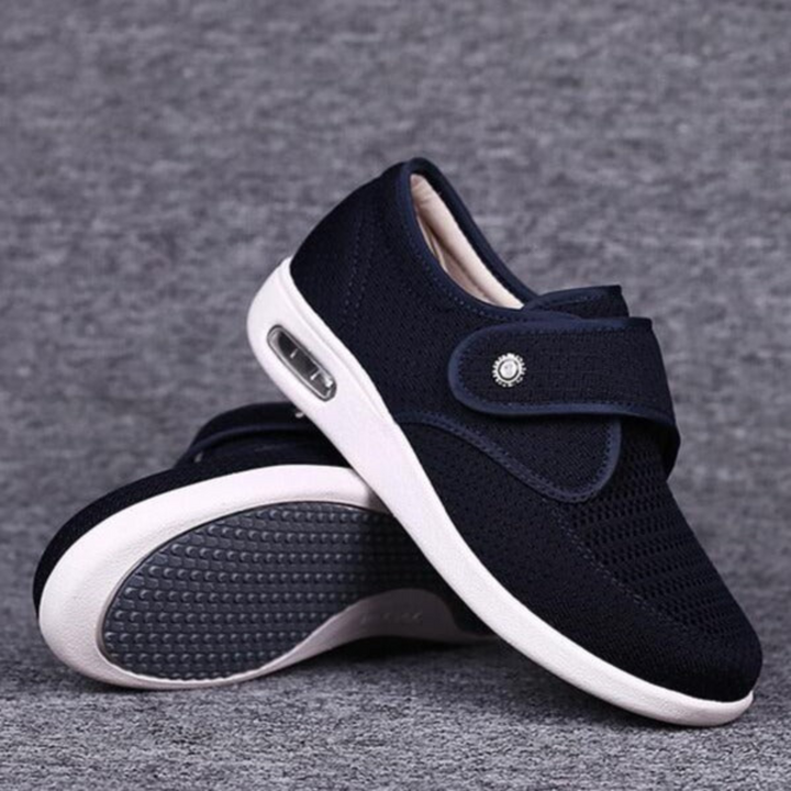 Trendy Wide Diabetic Shoes - Anika-Blue-4.0-Nora Luxe