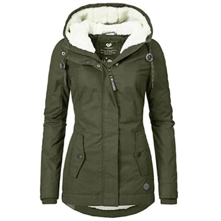 Trendy Winter Coat for Women - Evelina-Green-S-Nora Luxe