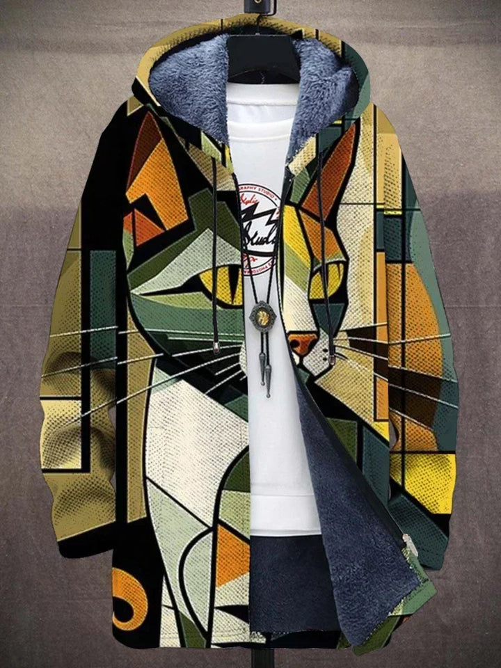 Trendy Women's Coat with Artistic Print - Isa-Style 6-S-Nora Luxe