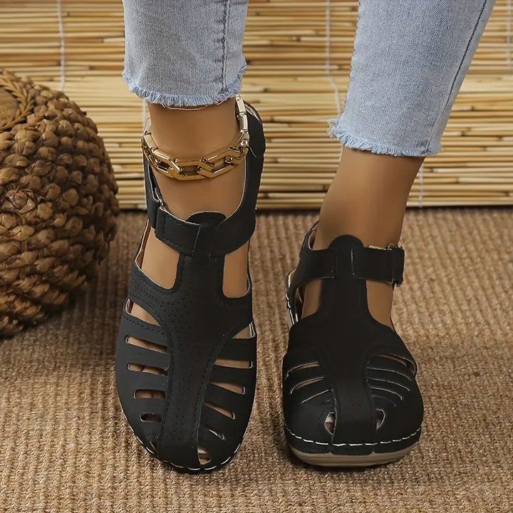 Trendy women's comfort sandals with orthopedic support – Mirella-Black-3-Nora Luxe