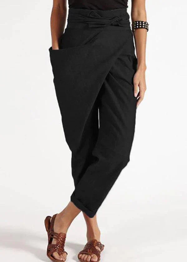 Trendy women's harem trousers with a high waist – Romy-Black-S-Nora Luxe