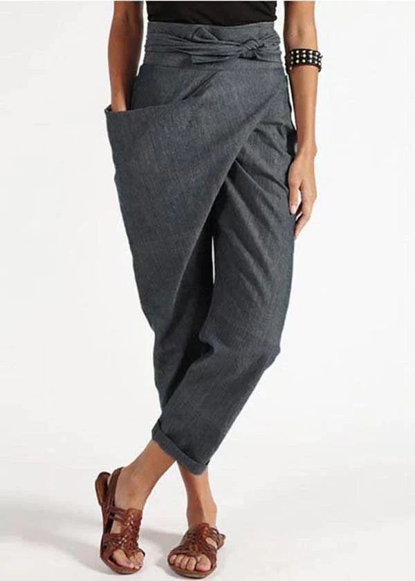 Trendy women's harem trousers with a high waist – Romy-Gray-S-Nora Luxe
