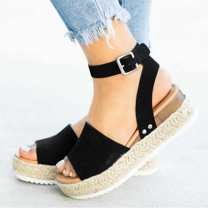 Trendy women's high heel sandals with zipper – Leona-Black-3-Nora Luxe