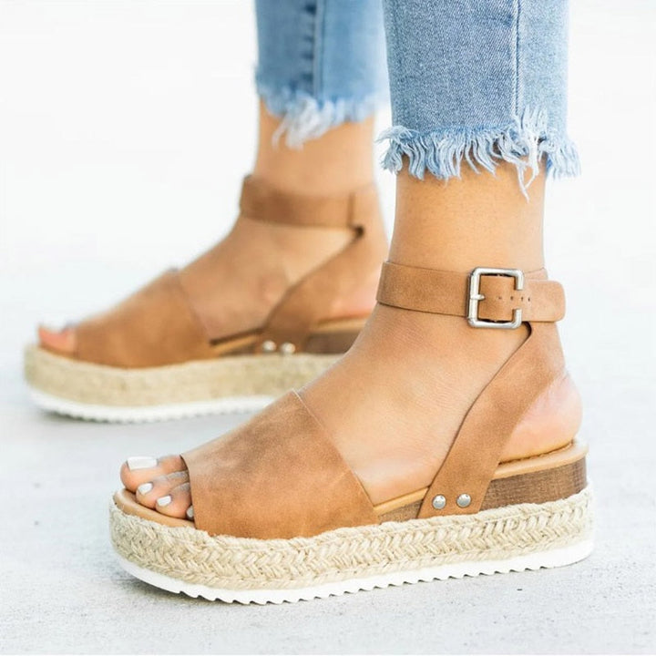 Trendy women's high heel sandals with zipper – Leona-Brown-3-Nora Luxe