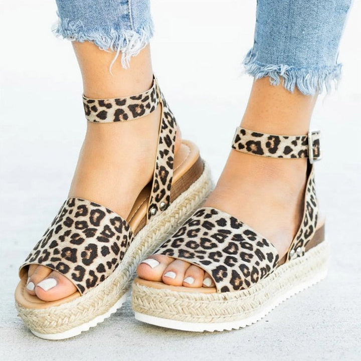 Trendy women's high heel sandals with zipper – Leona-Leopard-3-Nora Luxe