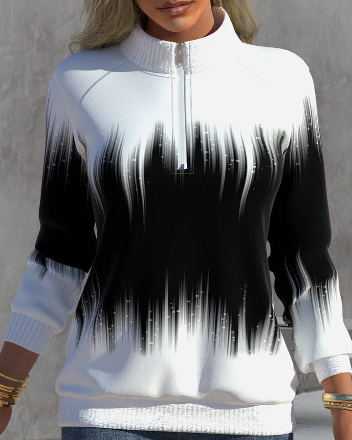 Trendy Women's Sweater with Zip - Aurora-Black-S-Nora Luxe