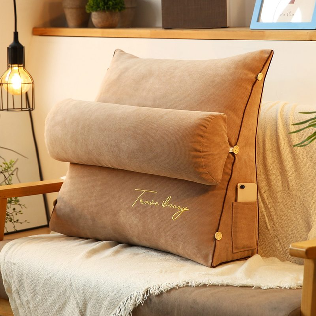 Triangular Back Support Cushion - RelaxBack-Brown-Nora Luxe