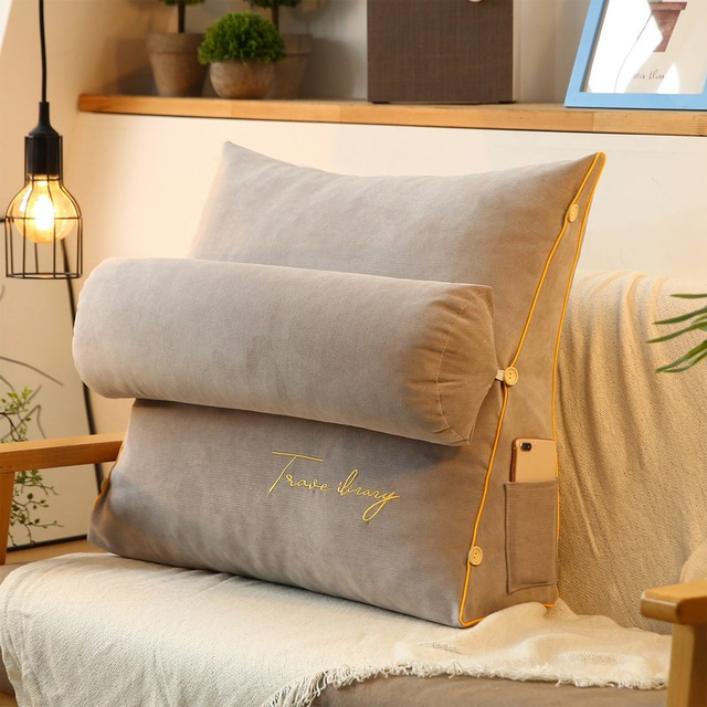 Triangular Back Support Cushion - RelaxBack-Light gray-Nora Luxe