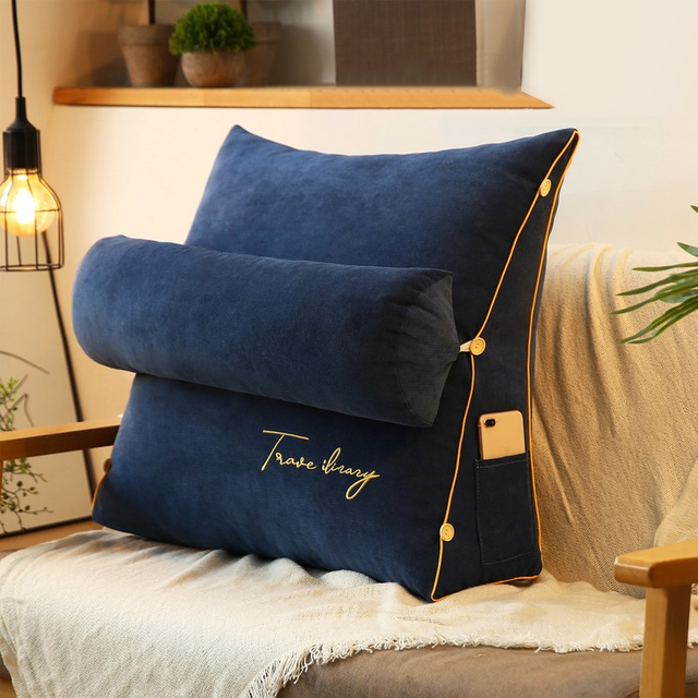 Triangular Back Support Cushion - RelaxBack-Marine blue-Nora Luxe