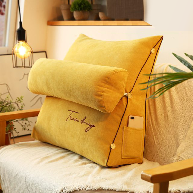 Triangular Back Support Cushion - RelaxBack-Yellow-Nora Luxe