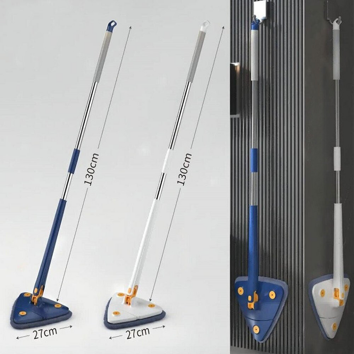 Triangular Mop - CleanReach-Blue + Free 4 microfiber cloths-Nora Luxe