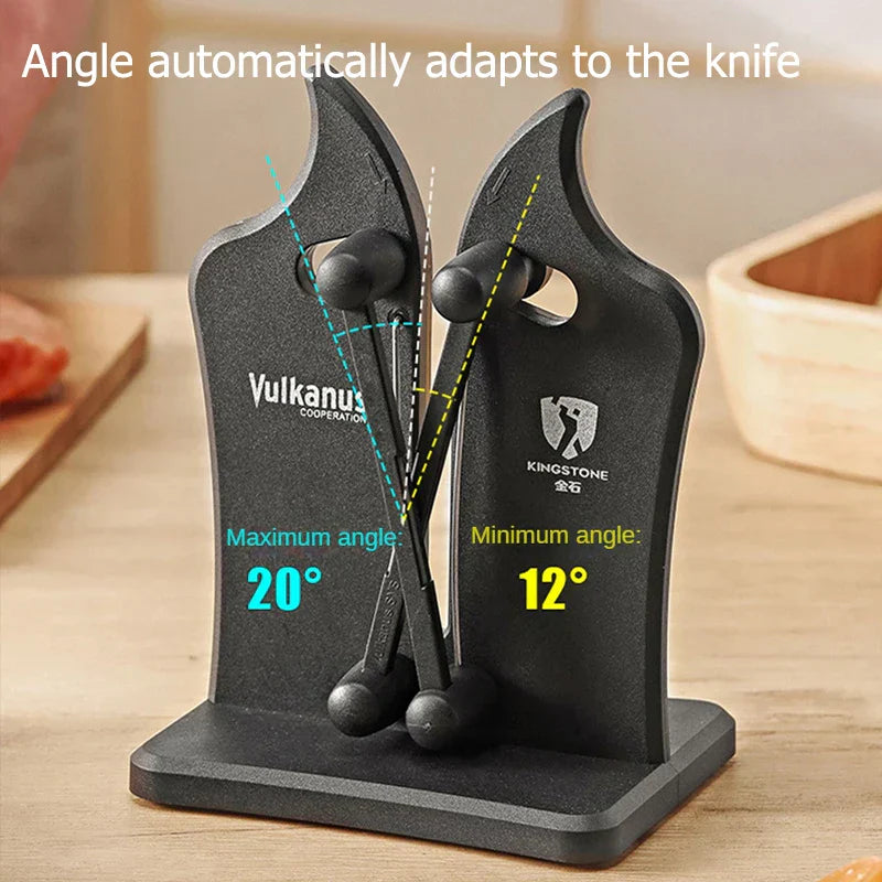 Triple-Action Knife Sharpener - SharpMaster Pro-Metal Black-Nora Luxe