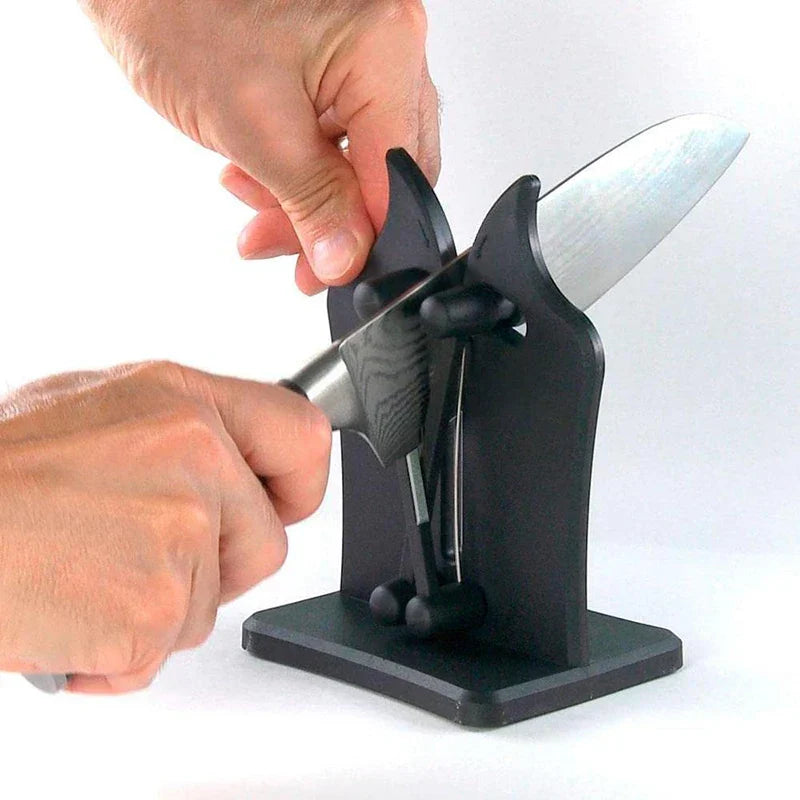 Triple-Action Knife Sharpener - SharpMaster Pro-Metal Black-Nora Luxe