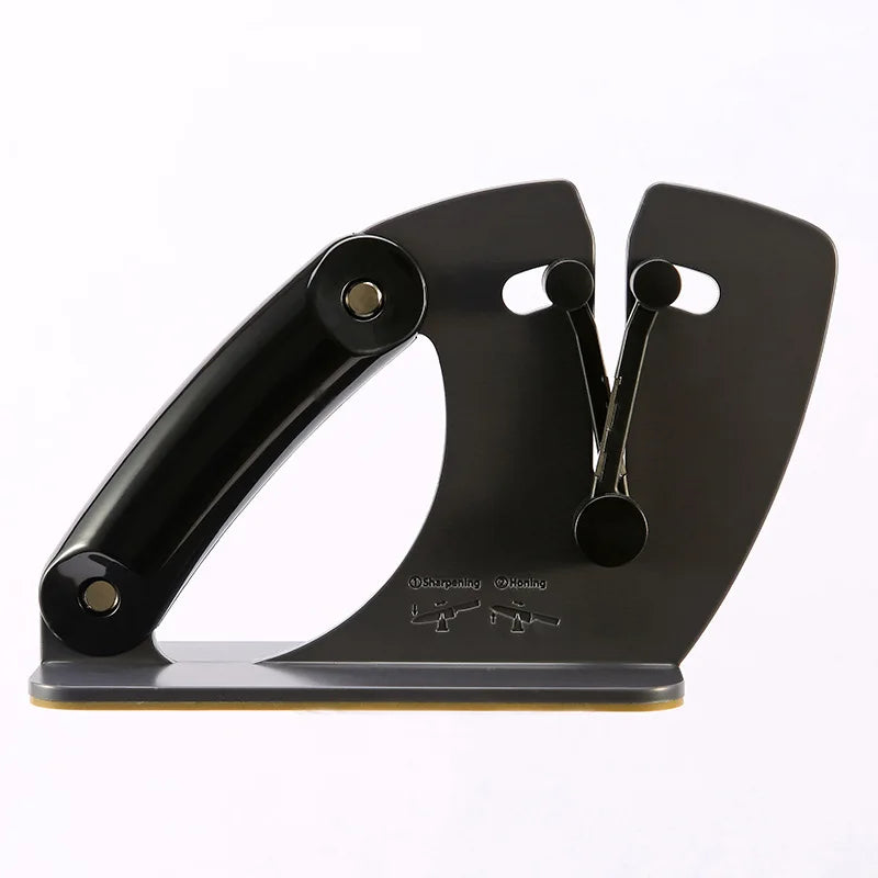 Triple-Action Knife Sharpener - SharpMaster Pro-Metal Black-Nora Luxe