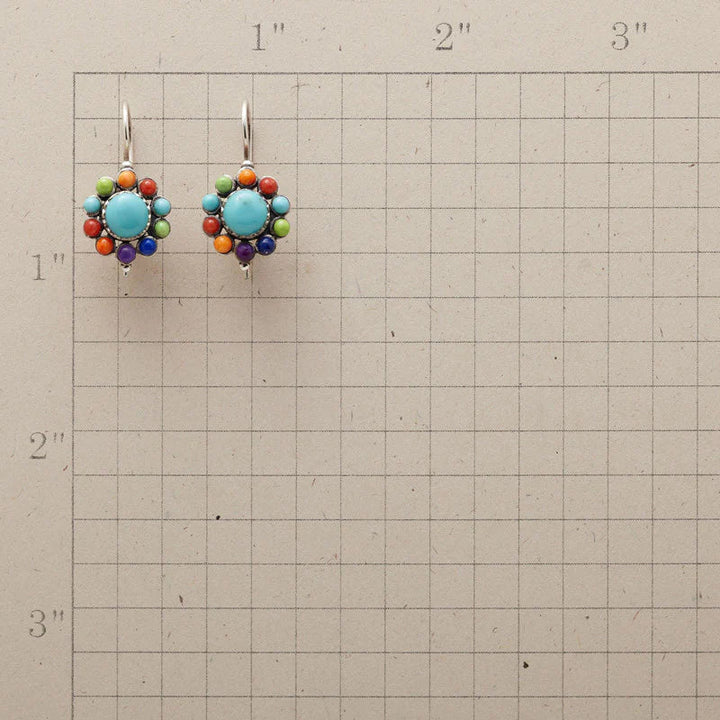 Turquoise Multicolour Hoop Earrings - Zenya-Nora Luxe