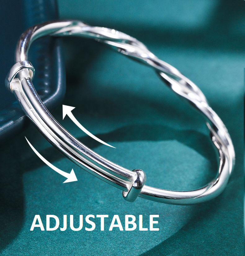 Twisted Silver Bracelet-Nora Luxe