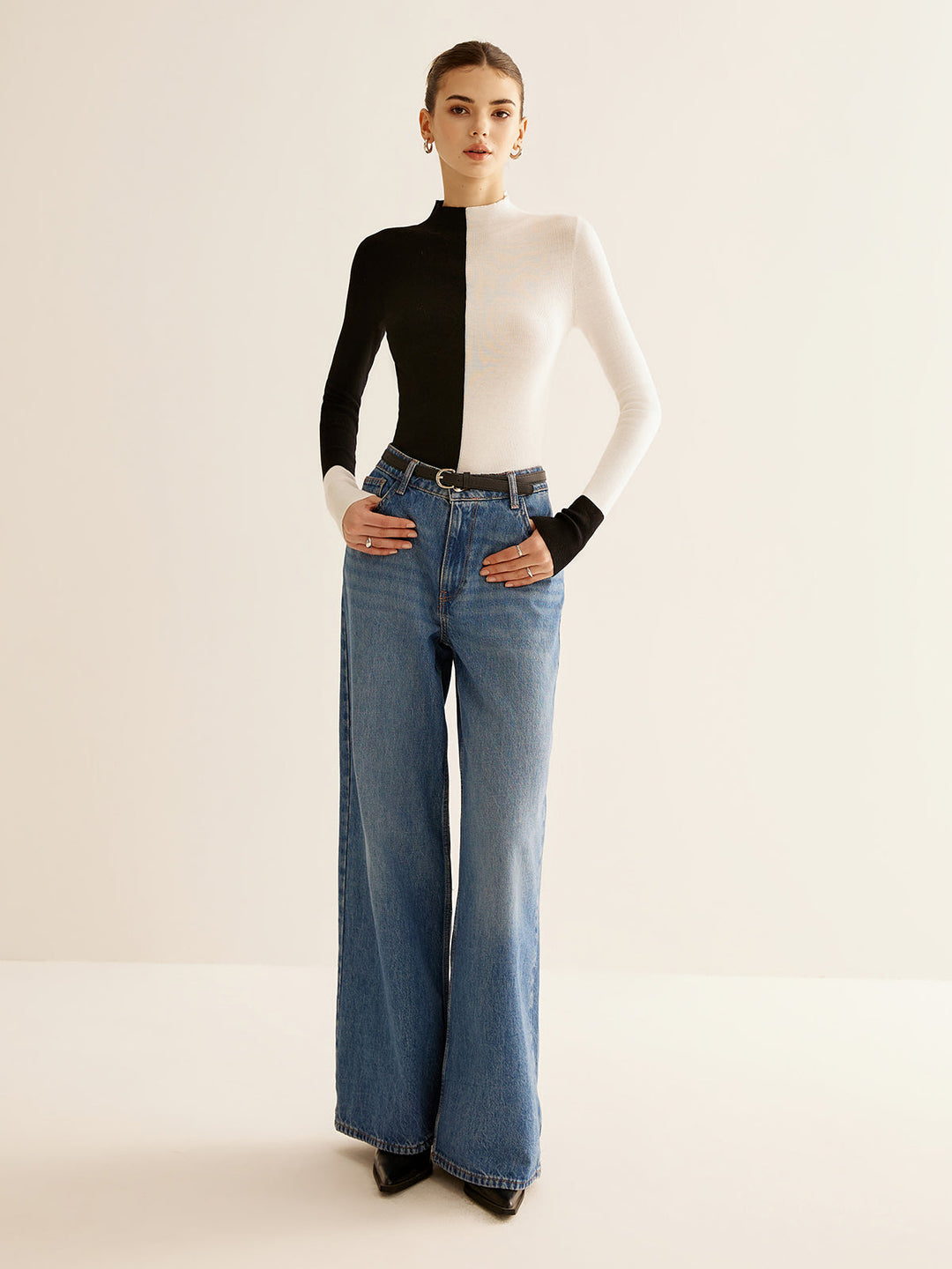 Two-Coloured Sweater for Women - Eloise-XS-Nora Luxe