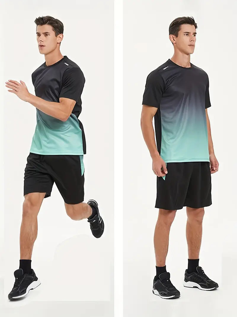 Two-piece breathable men's sports set – Jarek (Buy 1, Get 1 Free)-Black-Green-S-Nora Luxe