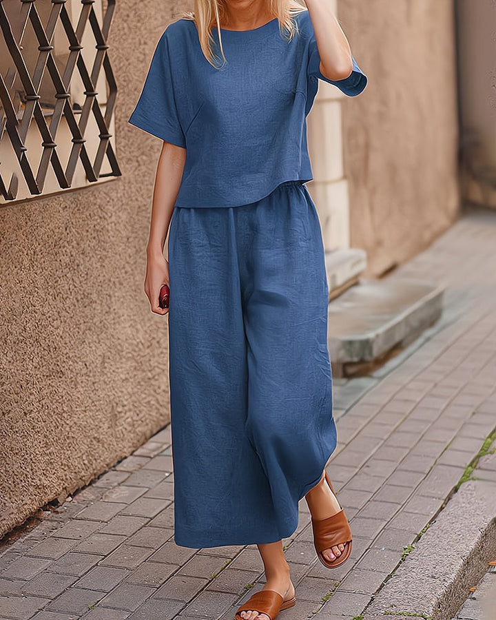 Two-Piece Ladies Lounge Set – Elise-Blue-S-Nora Luxe