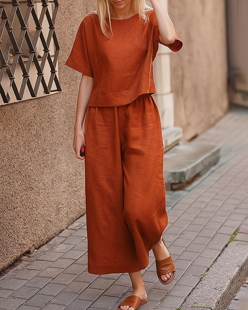 Two-Piece Ladies Lounge Set – Elise-Orange-S-Nora Luxe