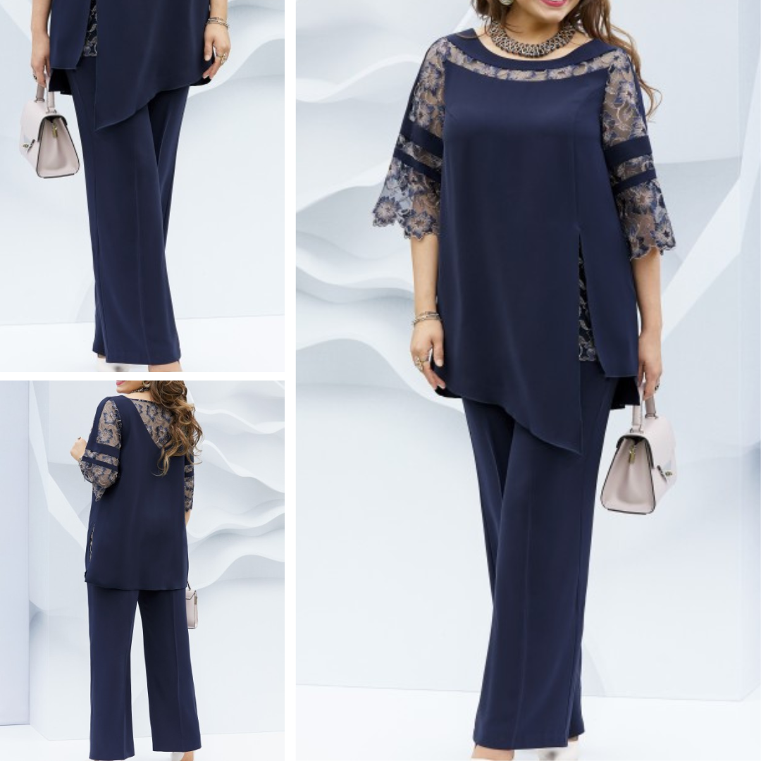 Two-piece ladies' set in dark blue – Isaline-XS-Nora Luxe