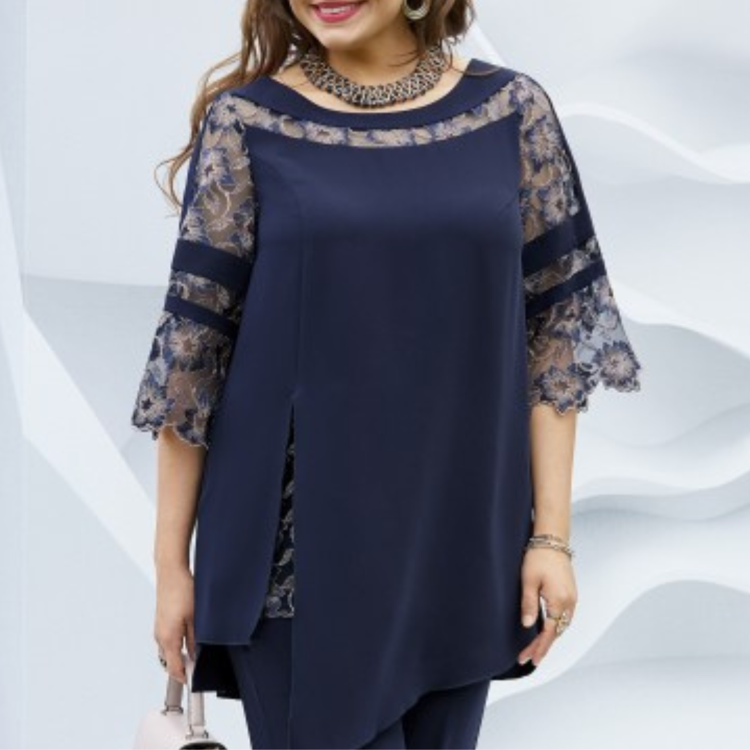Two-piece ladies' set in dark blue – Isaline-XS-Nora Luxe