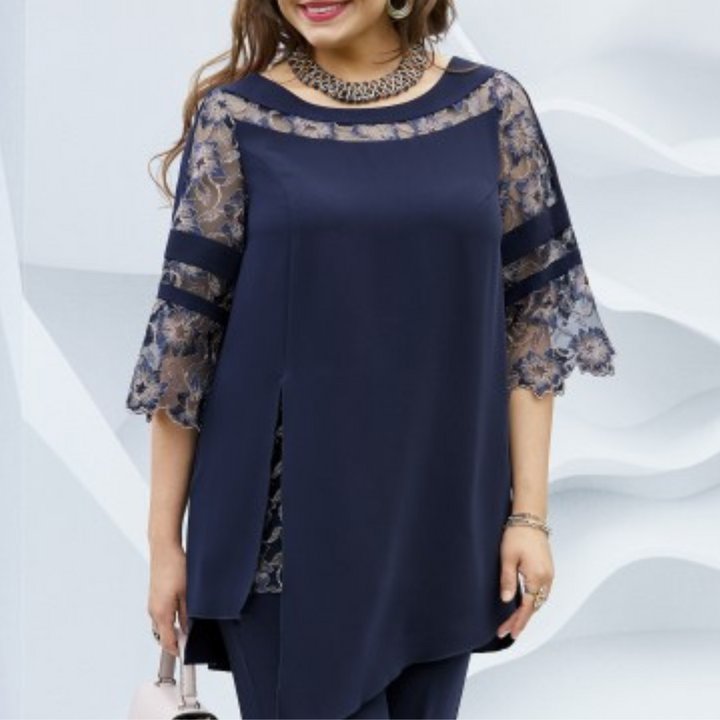 Two-piece ladies' set in dark blue – Isaline-XS-Nora Luxe