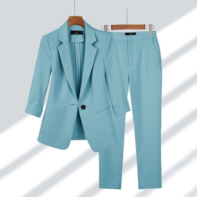 Two-Piece Ladies Suit - Elise-Blue-S-Nora Luxe