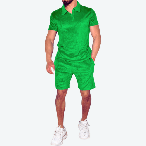 Two-piece men's outfit set for summer and leisure – Rafael-Green-M-The Livary