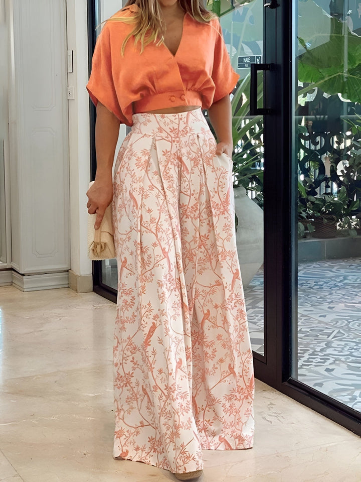 Two-piece summer set for ladies – Estelle-Orange-S-Nora Luxe