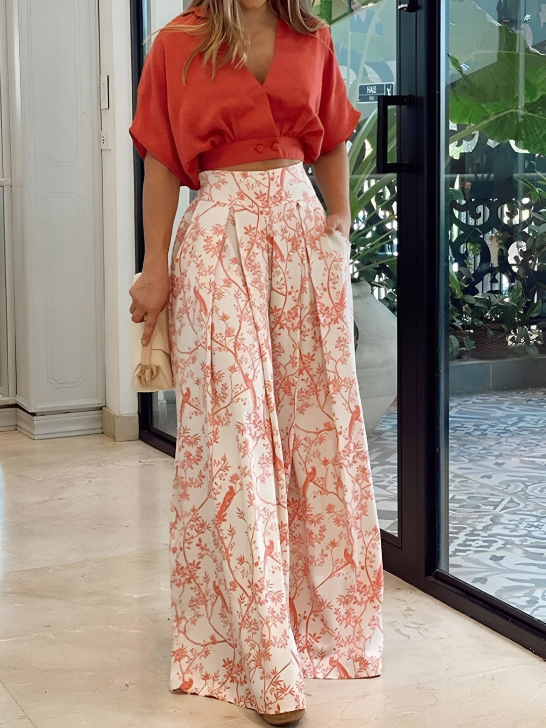 Two-piece summer set for ladies – Estelle-Red-S-Nora Luxe