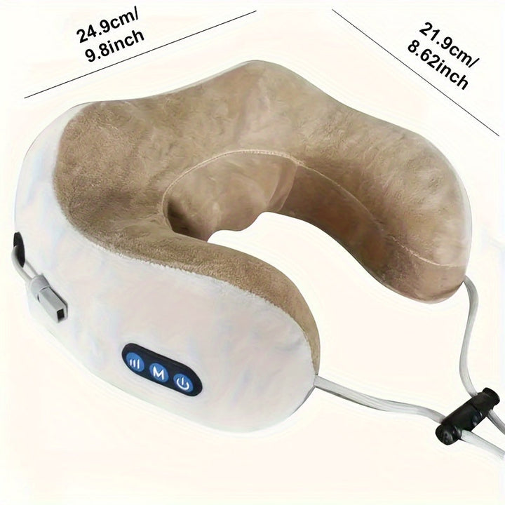 U-shaped Neck Pillow with Memory Foam & USB Rechargeable Heating - NeckEase Pro-Nora Luxe