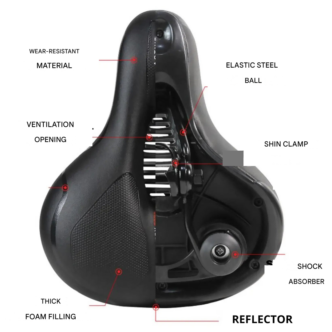 Ultra-comfortable Bike Saddle - CloudRide Pro-Red-1 Piece-Nora Luxe