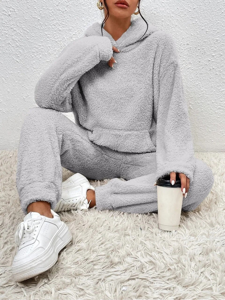 Ultra-Comfortable Teddy Loungewear with Hood - Lana-White-XS-Nora Luxe