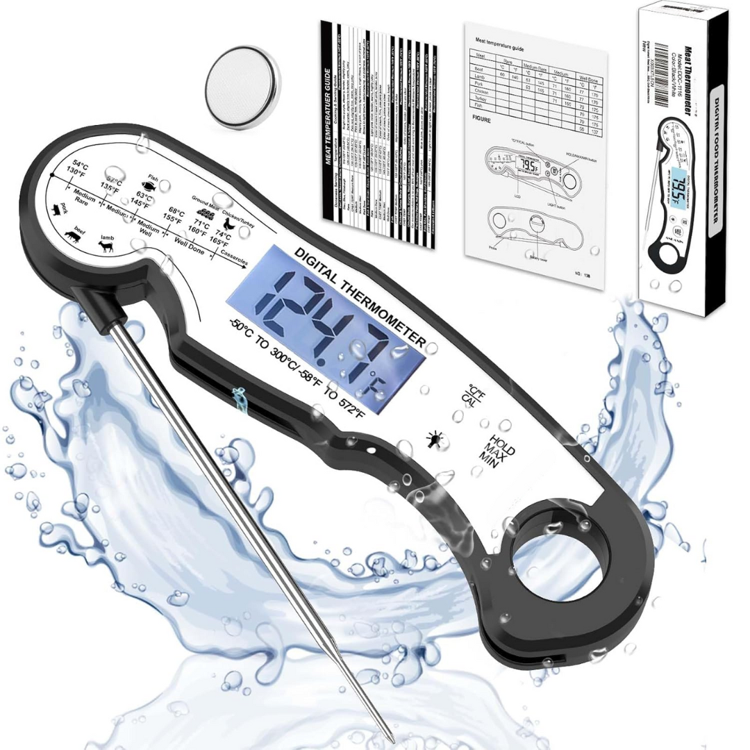 Ultra-fast Digital Meat Thermometer – GrillGauge-Red-Nora Luxe
