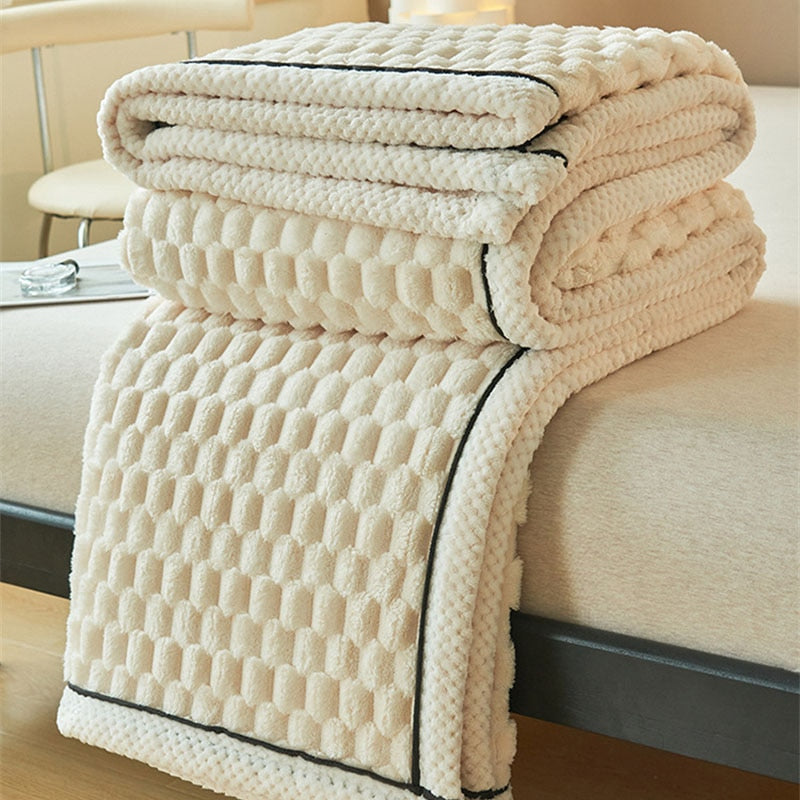 Ultra Soft Comfy Blanket - Eloise-White-Small 48.03 × 77.95 in-Nora Luxe
