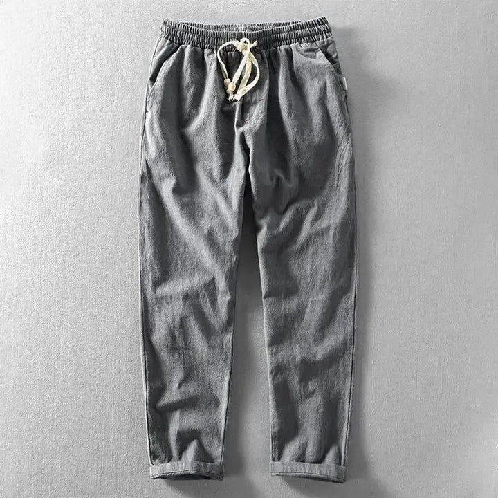 Ultralight Breathable Men's Linen Trousers – Fabio-Gray-S-Nora Luxe