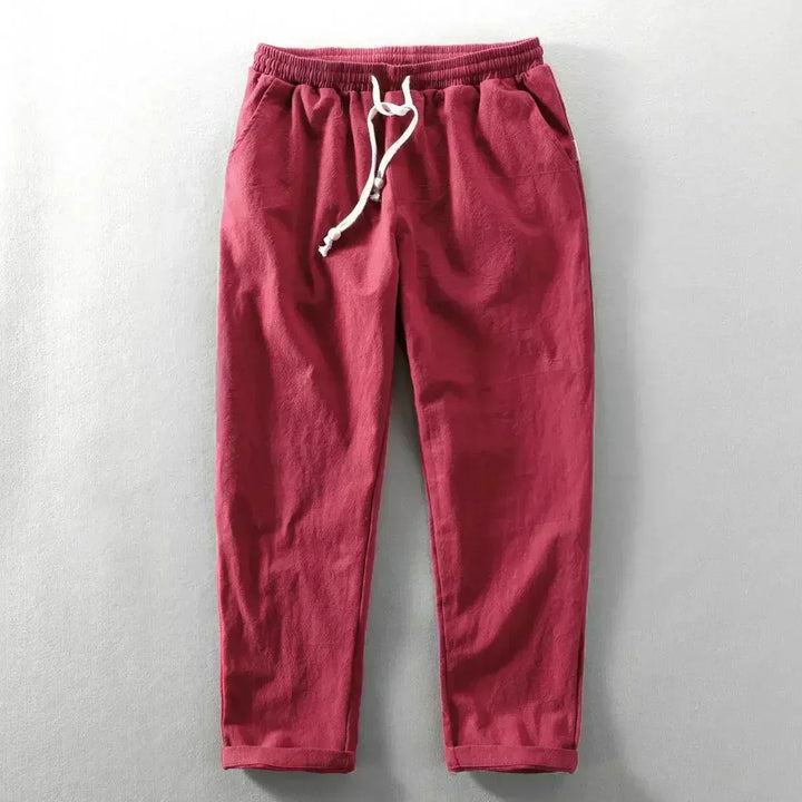 Ultralight Breathable Men's Linen Trousers – Fabio-Red-S-Nora Luxe