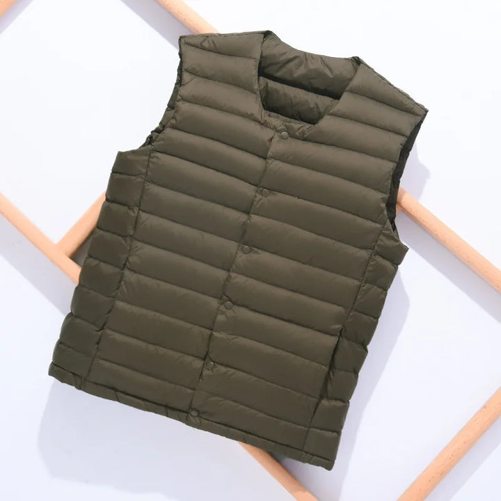 Ultralight down vest for men – Laurent-Army green-S-Nora Luxe