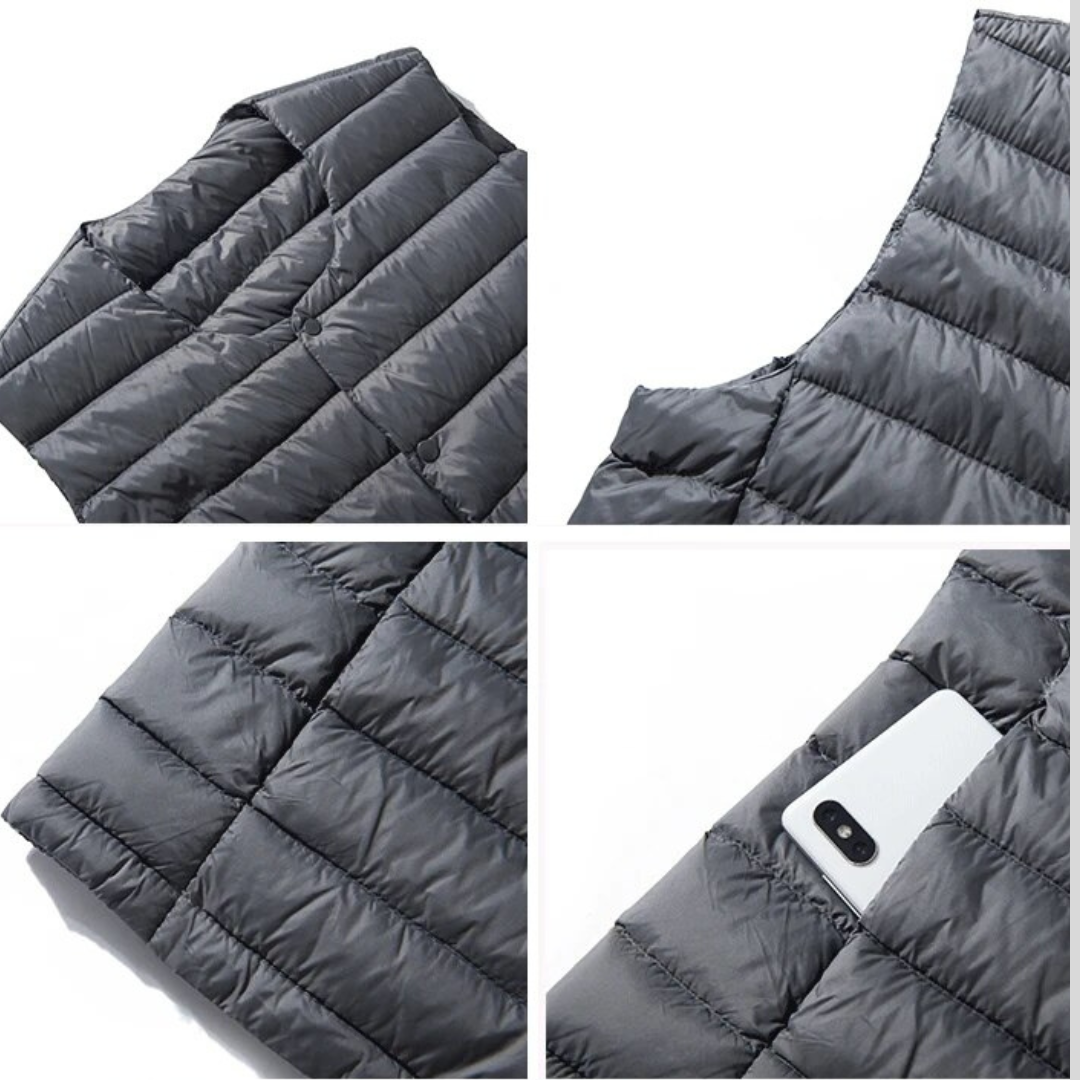 Ultralight down vest for men – Laurent-Black-S-Nora Luxe