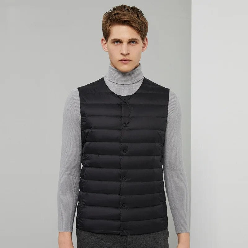 Ultralight down vest for men – Laurent-Black-S-Nora Luxe