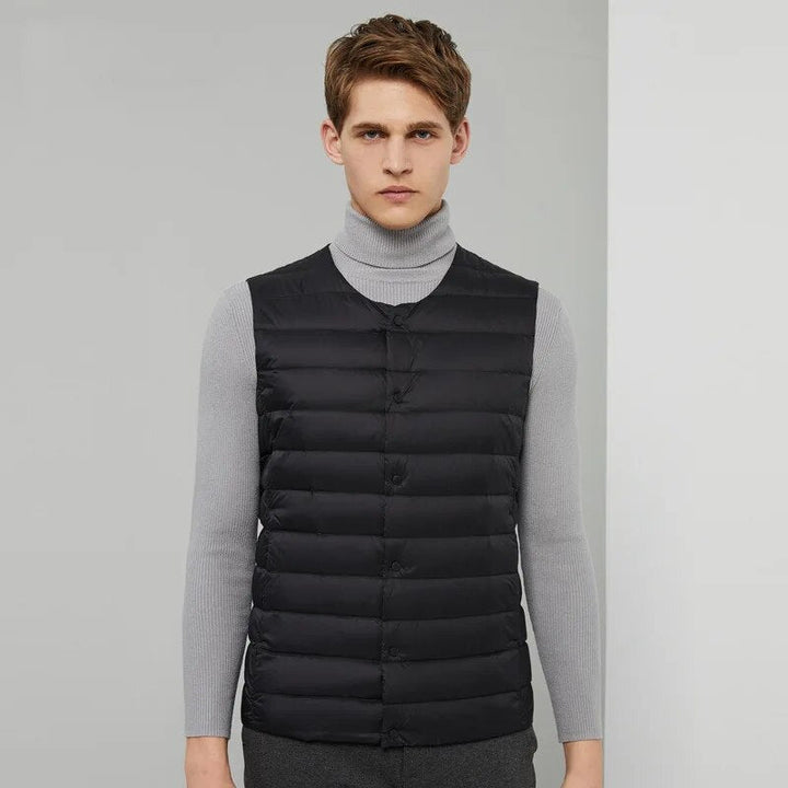 Ultralight down vest for men – Laurent-Black-S-Nora Luxe