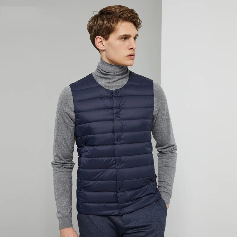 Ultralight down vest for men – Laurent-Black-S-Nora Luxe