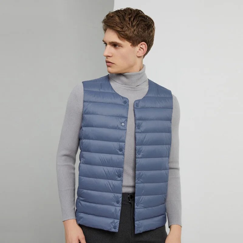 Ultralight down vest for men – Laurent-Black-S-Nora Luxe